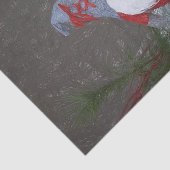 Papier Mousseline Noël Fêtes Rouge Gris Rustique Gnome (Détail)