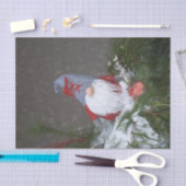 Papier Mousseline Noël Fêtes Rouge Gris Rustique Gnome (Artisanat)