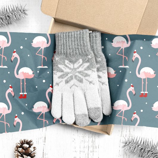 Papier Mousseline Noël Flamant Tropical