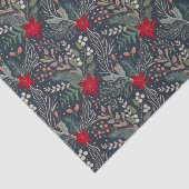 Papier Mousseline Noël Floral Poinsettia Heather d'hiver (Détail)