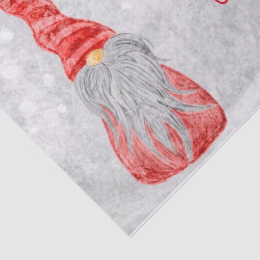 Papier Mousseline Noël Gnome Dit Joyeux Noël ! (Détail)