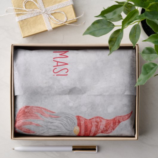 Papier Mousseline Noël Gnome Dit Joyeux Noël ! (Cadeau)