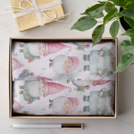 Papier Mousseline Noël Gnome Motif sans couture (Cadeau)