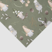 Papier Mousseline Noël Gnomes Woodland (Détail)