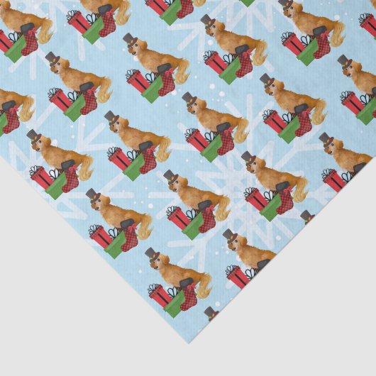 Papier Mousseline Noël Golden Retriever (Détail)