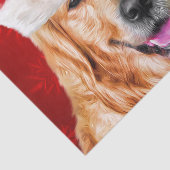 Papier Mousseline Noël Golden Retriever Chien Père Noël (Détail)