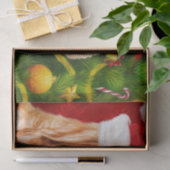 Papier Mousseline Noël Golden Retriever Chien Père Noël (Cadeau)