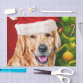 Papier Mousseline Noël Golden Retriever Chien Père Noël (Artisanat)
