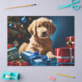 PAPIER MOUSSELINE NOËL GOLDEN RETRIEVER PUPPY (Artisanat)