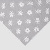 Papier Mousseline Noël gris et blanc avec des flocons (Détail)
