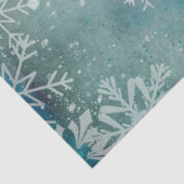 Papier Mousseline Noël Hiver Flambeaux blancs Sur Bleu (Détail)