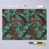 Papier Mousseline Noël Holly Branches et Berries (Artisanat)