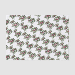 Papier Mousseline Noël Holly Sprigs vintage/victorien