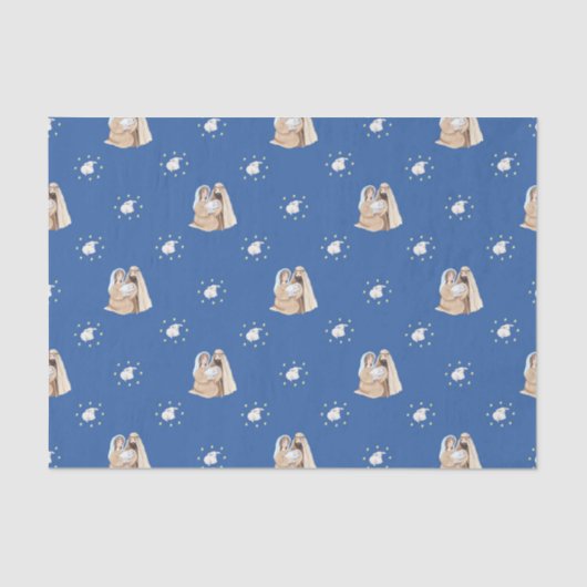 Papier Mousseline Noël Jésus Sages Hommes Anges (Recto)