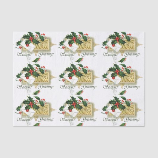 Papier Mousseline Noël Joyeuses Fêtes (Recto)