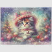 Papier Mousseline Noël Kitten Festival d'hiver Scène Découpage (Recto)