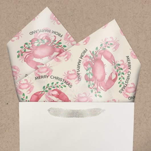 Papier Mousseline Noël le plus joyeux du crabe du Maryland