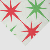 Papier Mousseline Noël Mid Century Red Green Starbursauts atomiques (Détail)