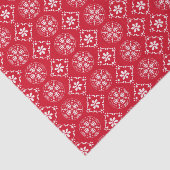 Papier Mousseline Noël mignon hiver rouge Motif de flocon de neige (Détail)