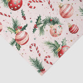 Papier Mousseline Noël mignon rouge rose (Détail)