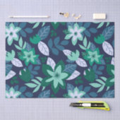 Papier Mousseline Noël moderne Fête florale foncée (Artisanat)