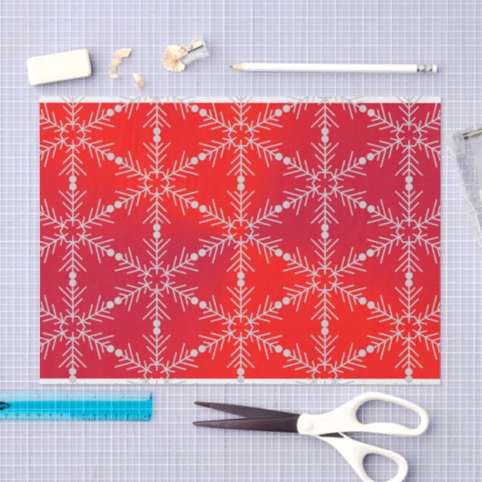 Papier Mousseline Noël moderne Red Snowflop (Artisanat)