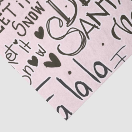 Papier Mousseline Noël moderne rose et noir (Détail)