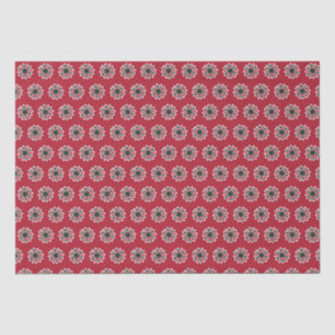 Papier Mousseline Noël Motif de flocon rouge et vert
