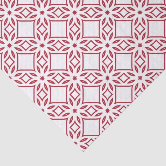 Papier Mousseline Noël Motif rouge et blanc (Détail)