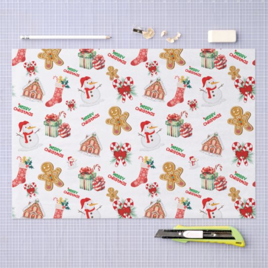 Papier Mousseline Noël Motif sans ambages (Artisanat)