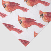 Papier Mousseline Noël neigeux Oiseau cardinal rouge (Détail)