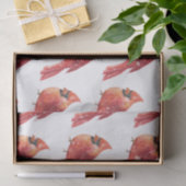 Papier Mousseline Noël neigeux Oiseau cardinal rouge (Cadeau)