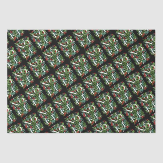 Papier Mousseline Noël NOEL Green et Berries (Recto)