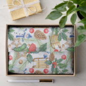 Papier Mousseline Noël Noël Noël Noël Snowman, Pine Cones, Holly (Cadeau)