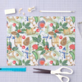 Papier Mousseline Noël Noël Noël Noël Snowman, Pine Cones, Holly (Artisanat)