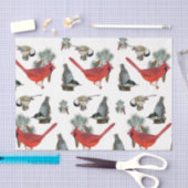 Papier Mousseline Noël Oiseau Cardinal Nuthatch Chickadee Neige (Artisanat)