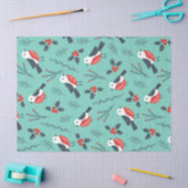 Papier Mousseline Noël Oiseaux et Motif du feuillage d'hiver (Artisanat)