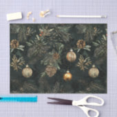 Papier Mousseline Noel or et vert foncé et Moody (Artisanat)