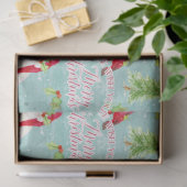 Papier Mousseline Noël Ours de cerfs de bois Rouge n Bleu (Cadeau)