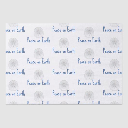 Papier Mousseline Noël Paix sur Terre Beach Sand Dollar Patter (Recto)