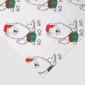 Papier Mousseline Noël Père Noël American Eskimo Chien HO HO HO Mign (Détail)