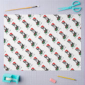 Papier Mousseline Noël Père Noël Boston Terrier (noir) mignonne (Artisanat)