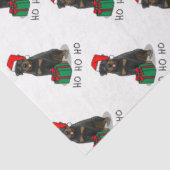 Papier Mousseline Noël Père Noël Casquette Rottweiler Chien Drôle (Détail)