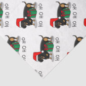 Papier Mousseline Noël Père Noël Dachshund (S noir & tan) Drôle (Détail)