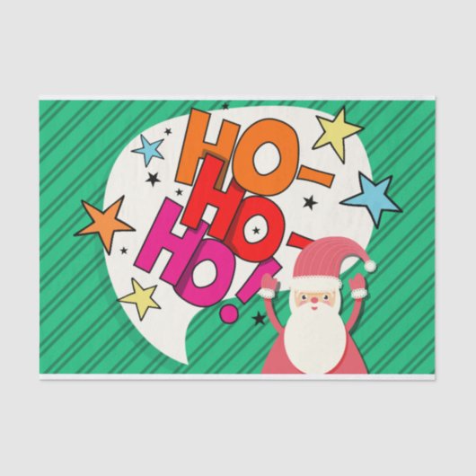 Papier Mousseline Noël Père Noël "Ho Ho Ho Ho" (Recto)