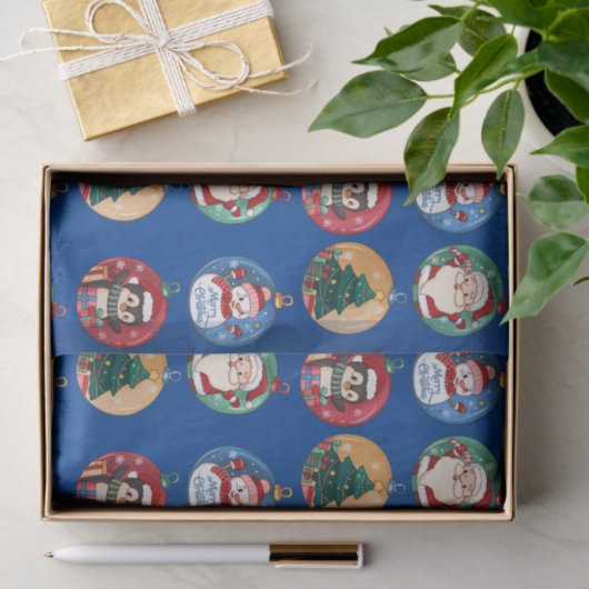 Papier Mousseline Noël Père Noël, Snowman, Reindeer (Cadeau)