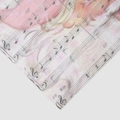 Papier Mousseline Noël Père Noël Vintage Partition Musique (Détail)