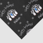 Papier Mousseline Noël personnalisé Pingouin mignon (Détail)