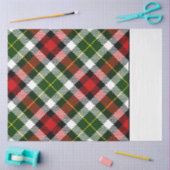 Papier Mousseline Noël Plaid Festif Deux Tons Rouge Vert Blanc (Artisanat)
