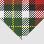 Papier Mousseline Noël Plaid Festif Deux Tons Rouge Vert Blanc (Détail)